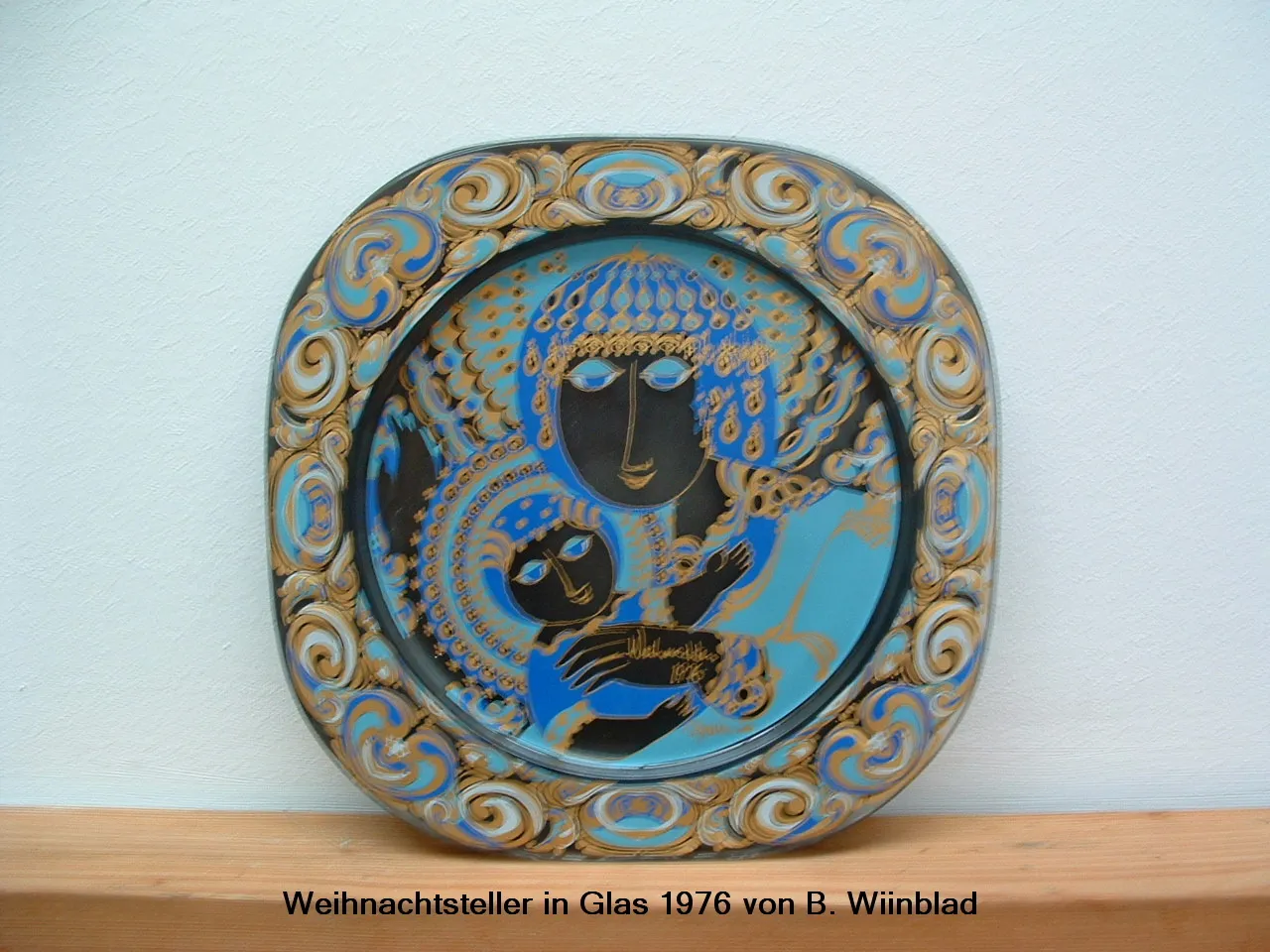 Rosenthal Weihnachtsteller aus Glas von Björn Wiinblad