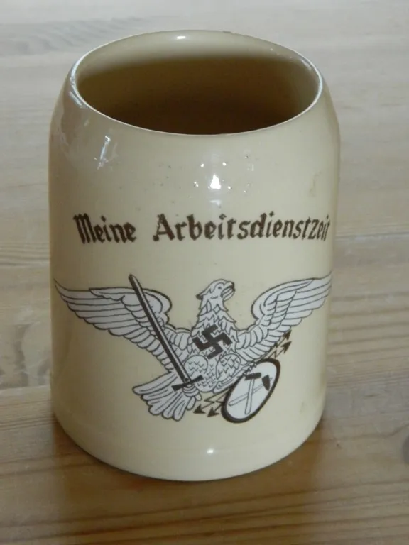 II.WK Original Reservistenkrug Sammlerkrug " Reichsarbeitsdienst "