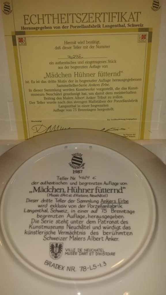 Langenthal Wandteller Porzellan